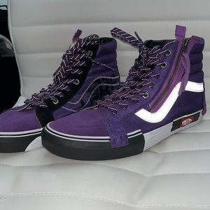 VANS deconstructed reflective high tops in purple